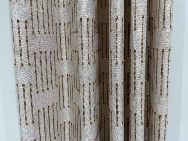 HG11067 Striped Clip-Jacquard Sheer Curtain Fabric