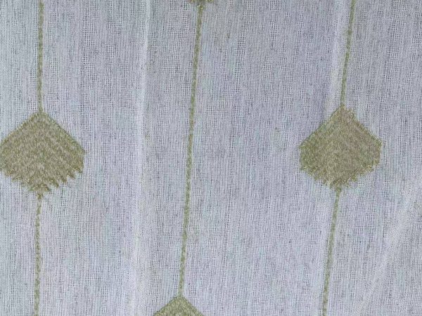HG11073 Botanical Leaf Clip-Jacquard Sheer Curtain Fabric