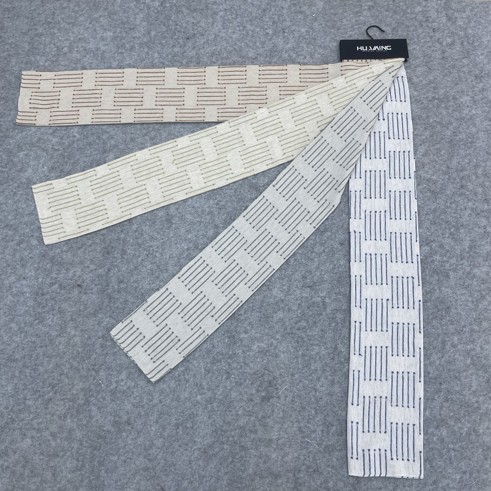 HG11067 Striped Clip-Jacquard Sheer Curtain Fabric available colorways