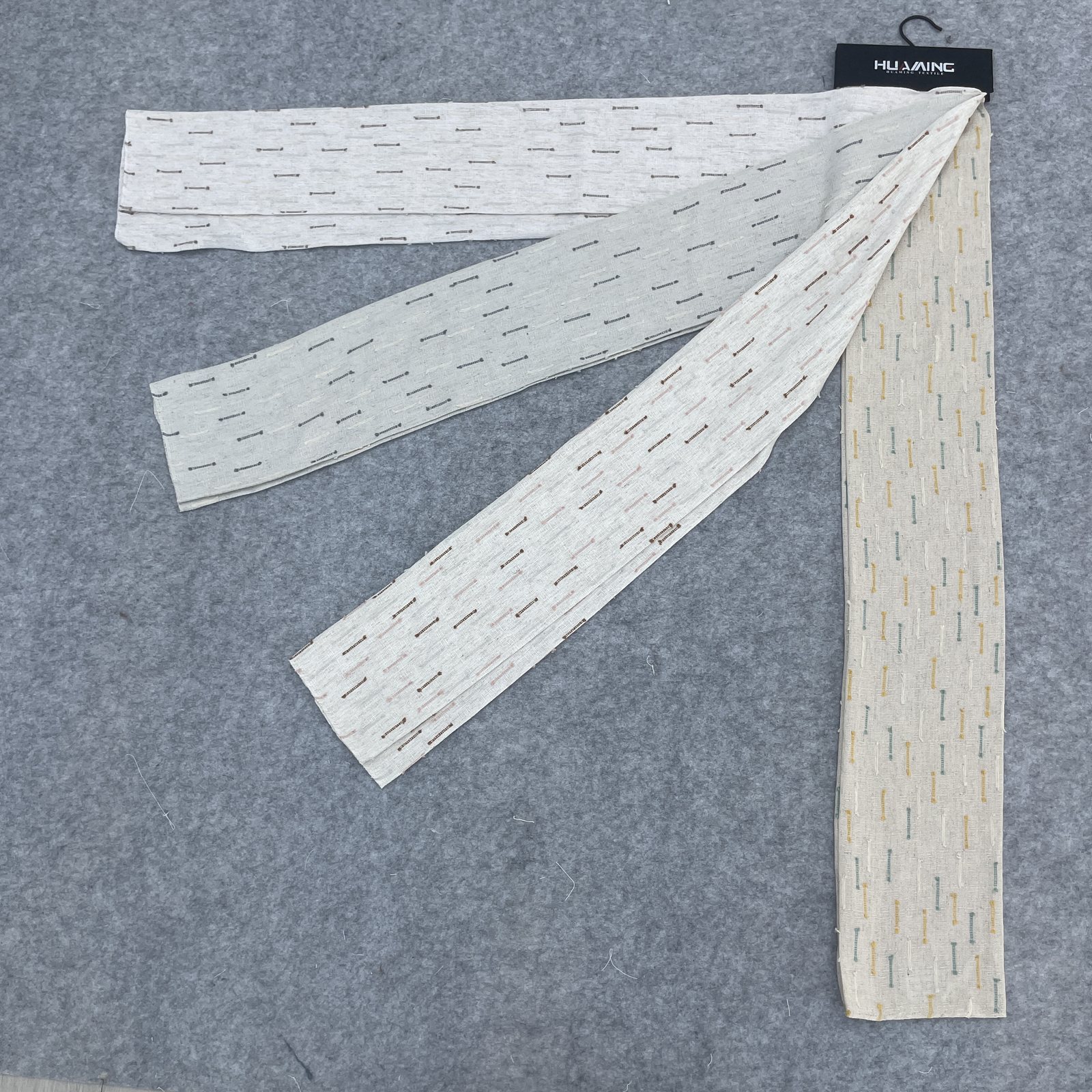 HG11068 Dash Motif Clip-Jacquard Sheer Curtain Fabric available colorways