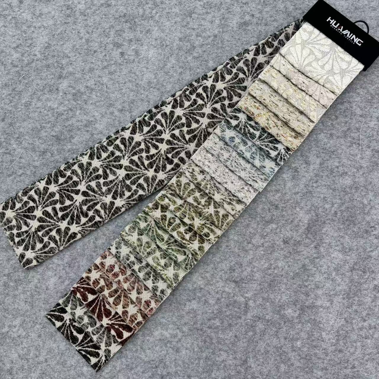 HG11130 Dandelion Floral Spray-Dyed Chenille Upholstery Fabric available colorways