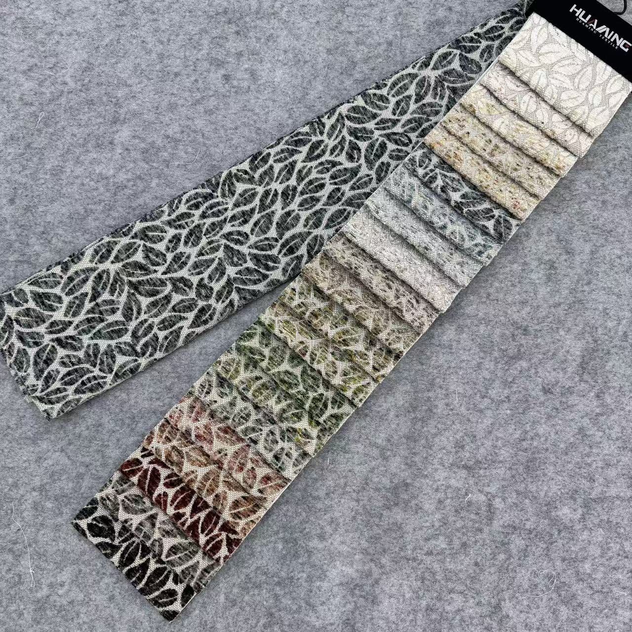 HG11131 Leaf Sprig Spray-Dyed Chenille Upholstery Fabric available colorways